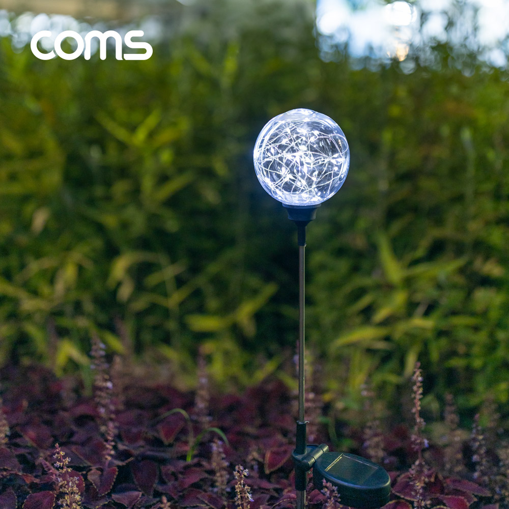 Coms 태양광 LED 정원등 / 라운드형 / 화이트 / 600mAh