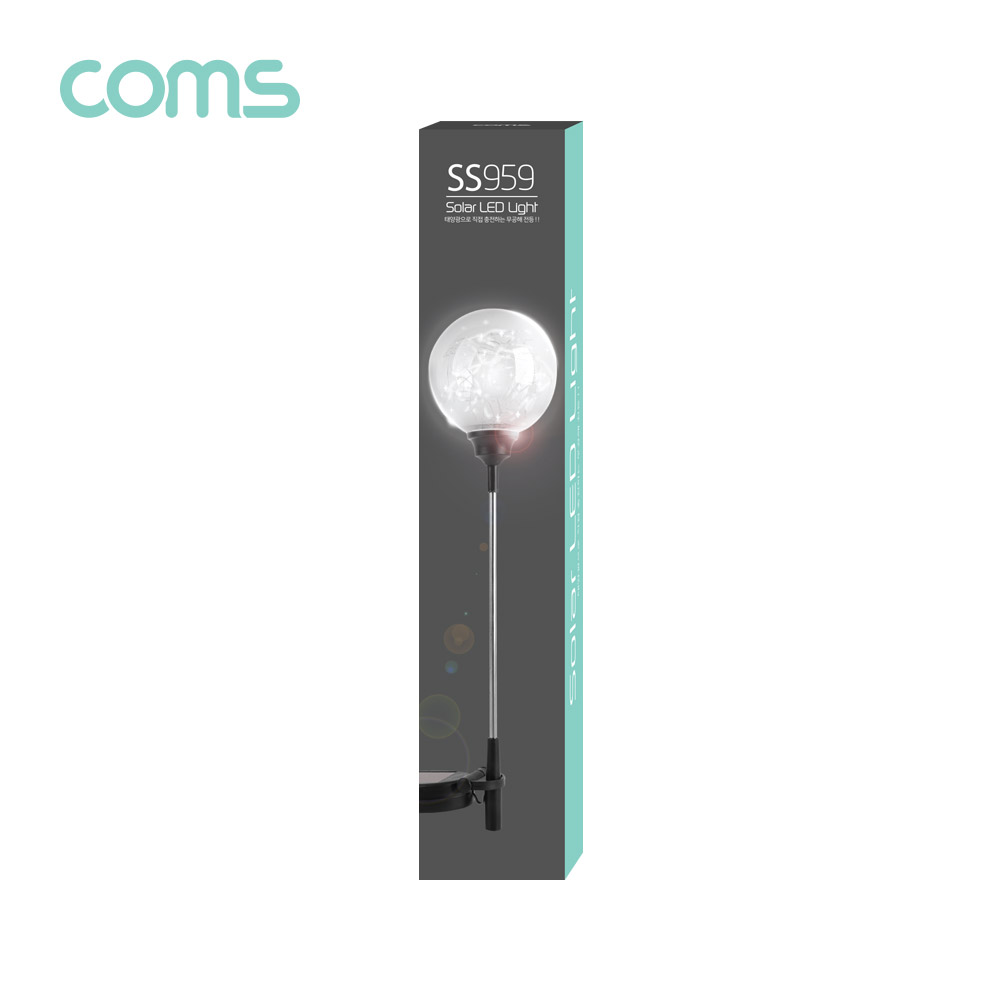 Coms 태양광 LED 정원등 / 라운드형 / 화이트 / 600mAh