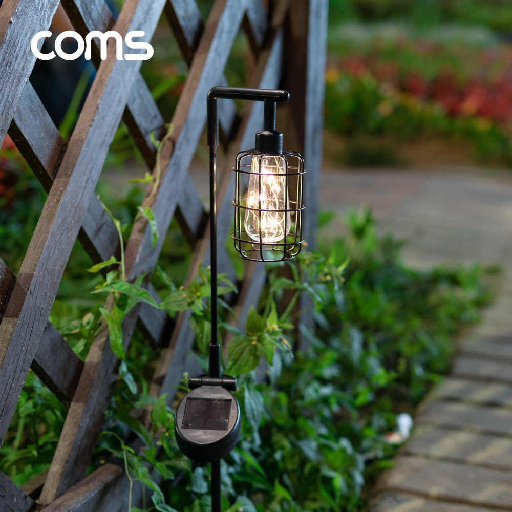 Coms 태양광 LED 정원등 / 가로등형 / 웜화이트 / 600mAh