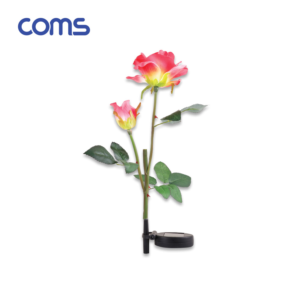 Coms 태양광 LED 정원등 / Pink 장미 / 600mAh