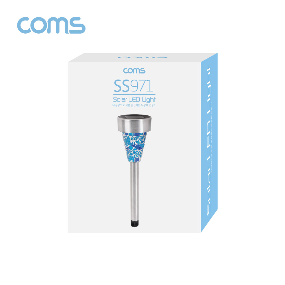 Coms 태양광 LED 정원등 / 블루 모자이크 / 600mAh