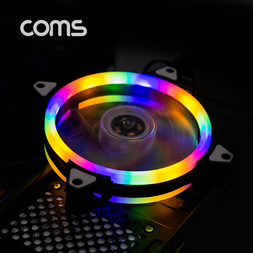 Coms 쿨러 케이스용 CASE, 120mm, Rainbow LED, Cooler