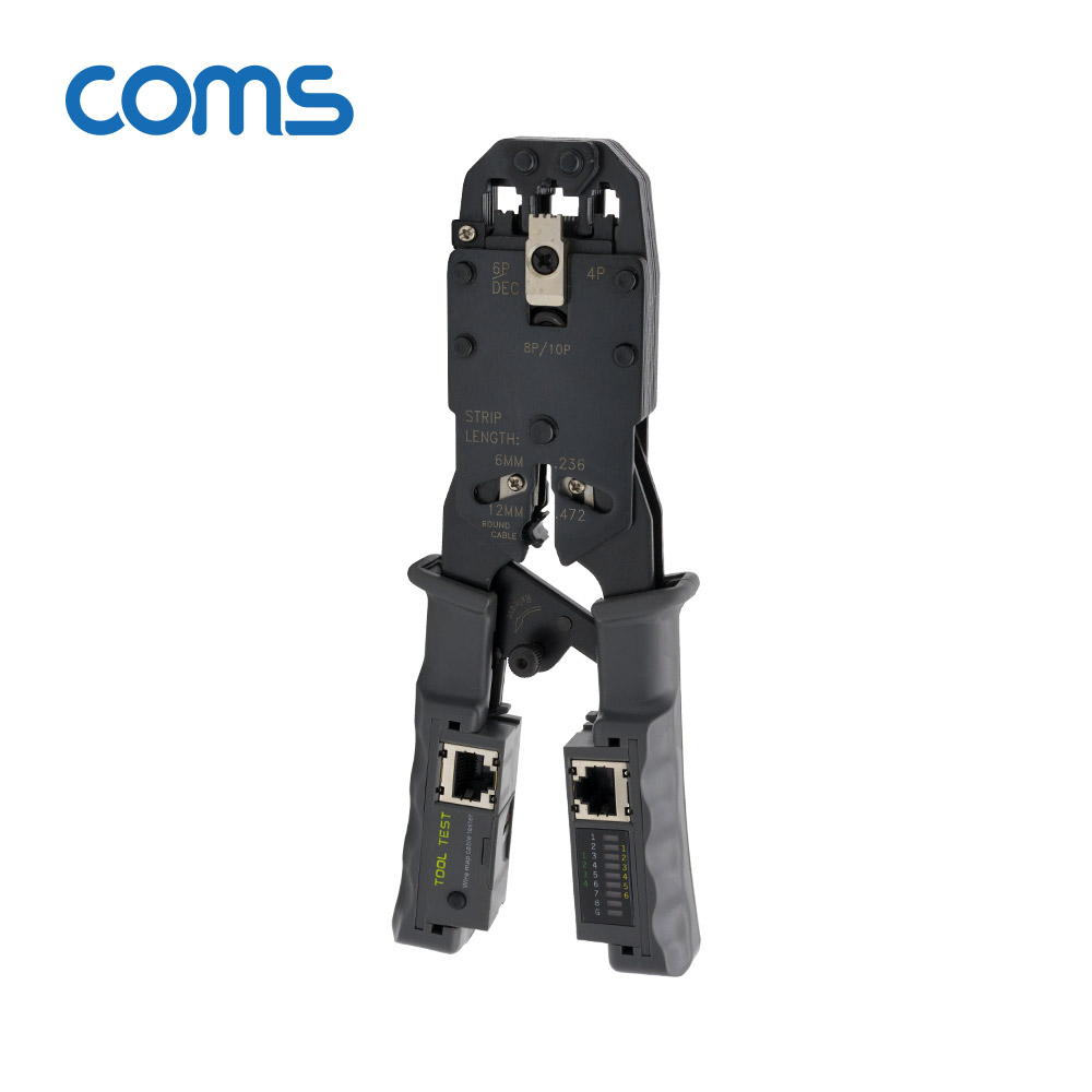 Coms 멀티 모듈러 크림핑 랜툴/랜선 테스터기/RJ45, RJ12, RJ11, 10P10C/Lan Tester