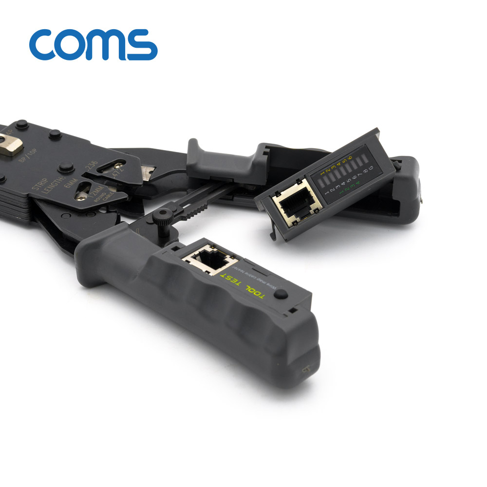 Coms 멀티 모듈러 크림핑 랜툴/랜선 테스터기/RJ45, RJ12, RJ11, 10P10C/Lan Tester