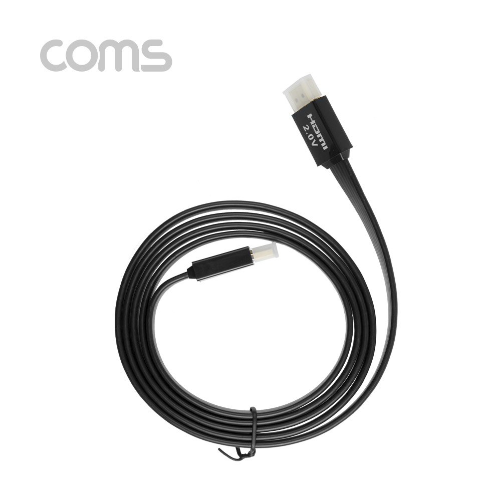 Coms HDMI 2.0 케이블( V2.0 / 플랫형 / FLAT ) 1.8M / White