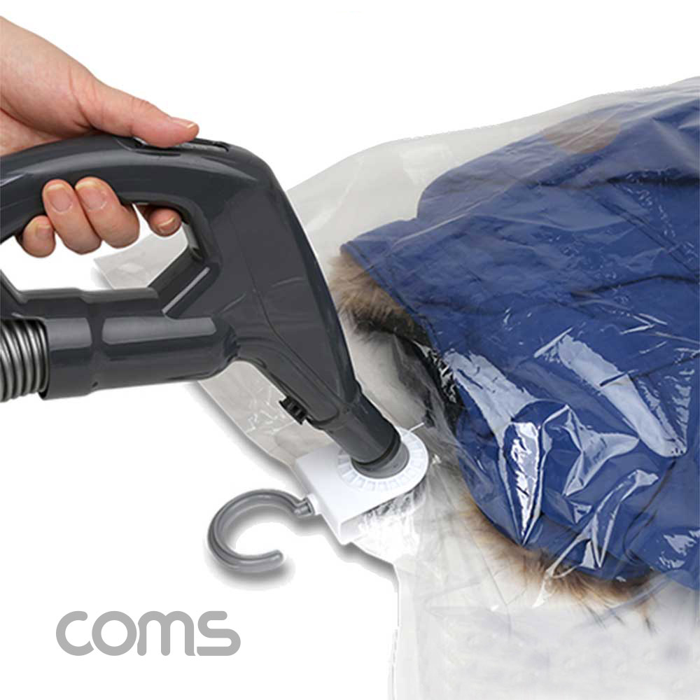 Coms 이톰 슬림백 행거 / 옷걸이형 / 의류용 압축팩 / 투명 / 110cm x 70cm 사이즈