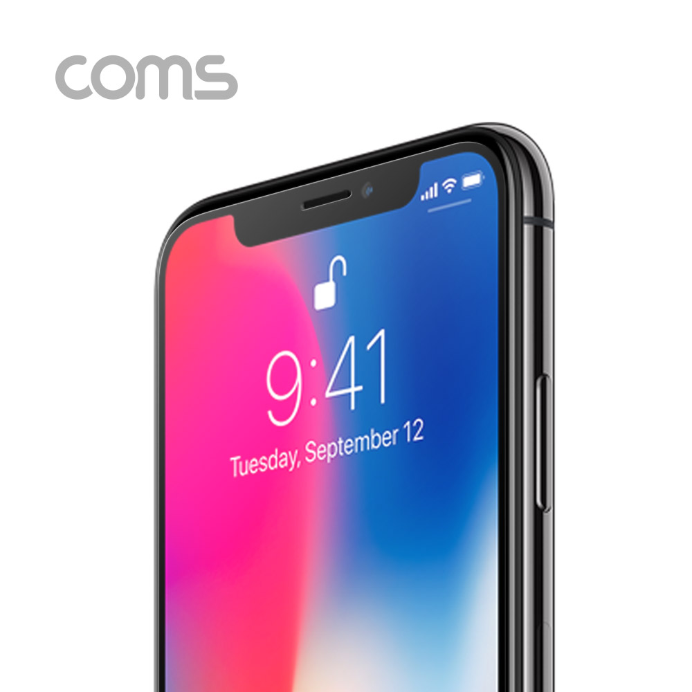 Coms 스마트폰 보호필름(강화유리) 투명, iOS Phone XR