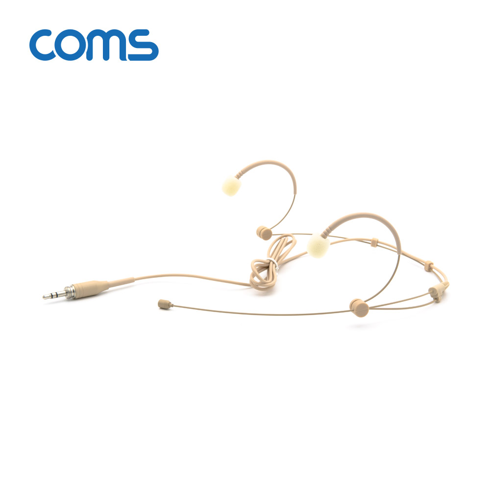 Coms 고감도 초슬림 헤드 마이크 / 3.5mm / 양쪽귀걸이형 / 강연 마이크 / 스킨톤 / 피부색
