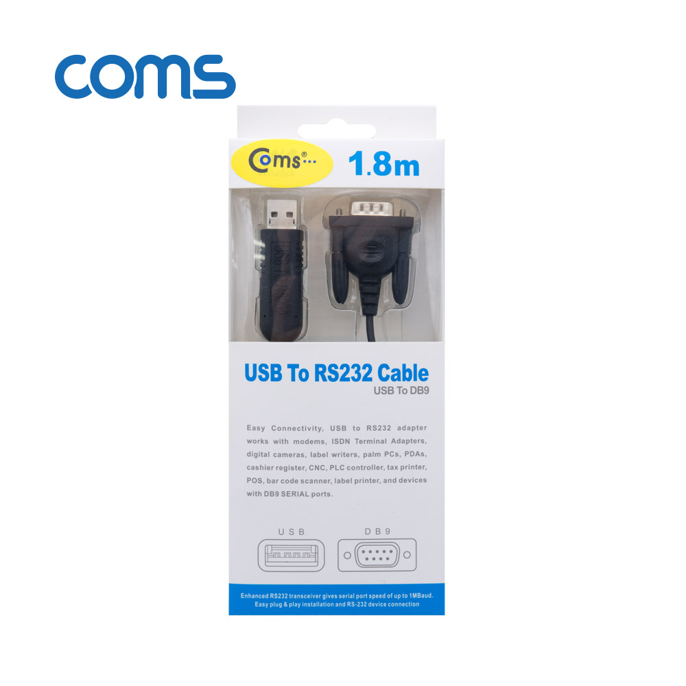 Coms USB to RS232(TX&RX) 케이블 1.8M