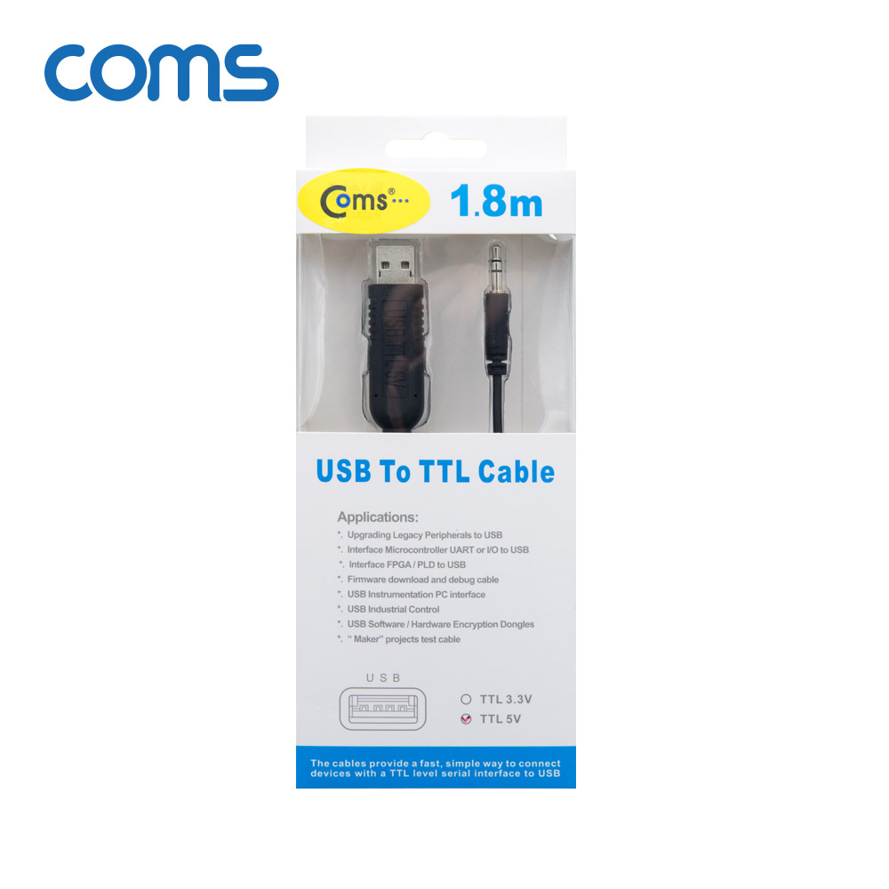Coms USB to TTL(Audio 3.5mm) 5V 케이블 1.8M