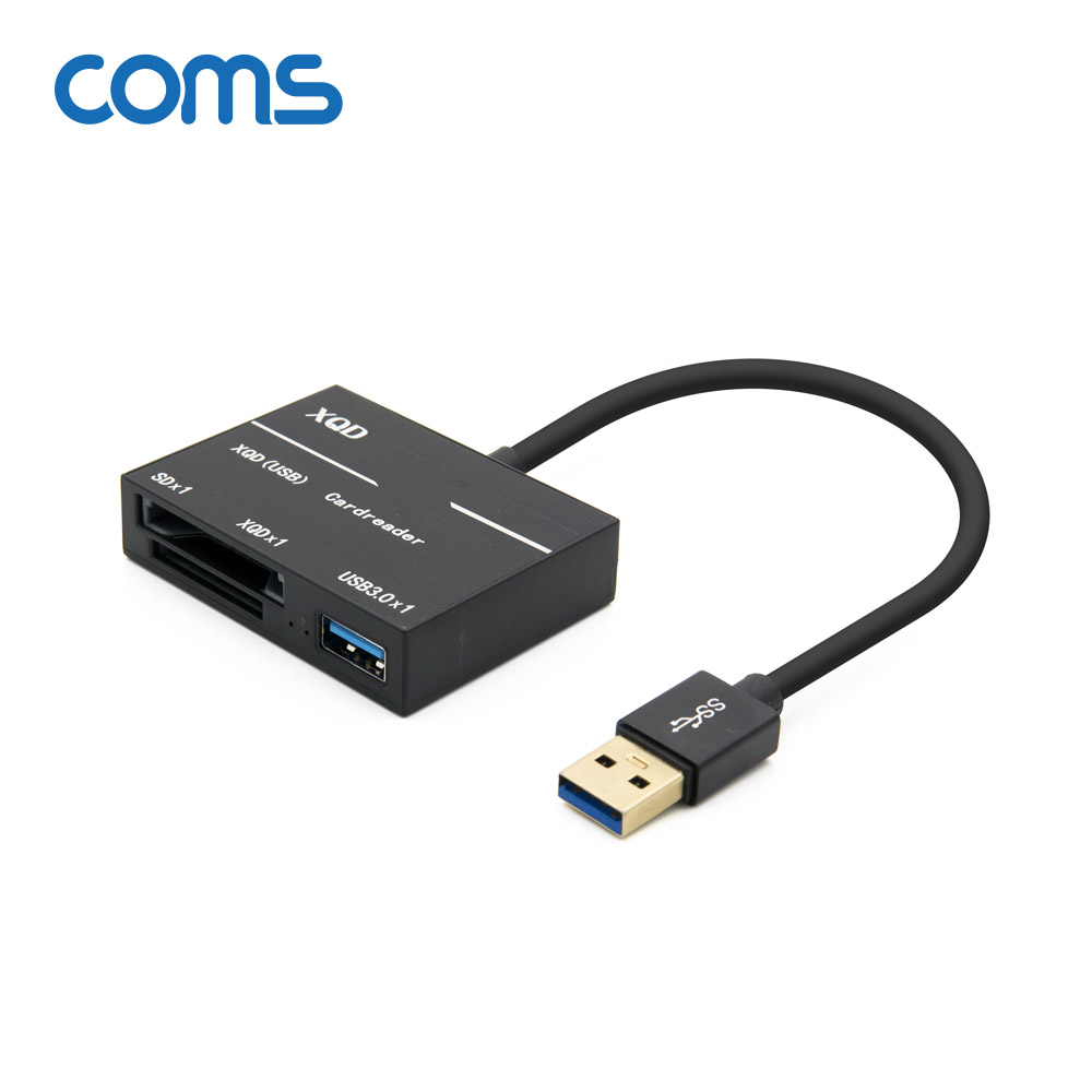 Coms USB 3.0 카드리더기 (USB 3.0 to USB 3.0 1Port, SD/XQD Card Reader)
