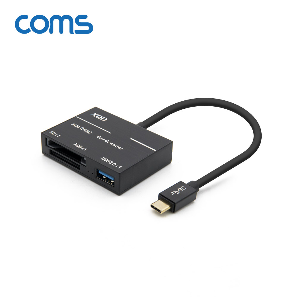 Coms USB 3.1 카드리더기 (Type C to USB 3.0 1Port, SD/XQD Card Reader)