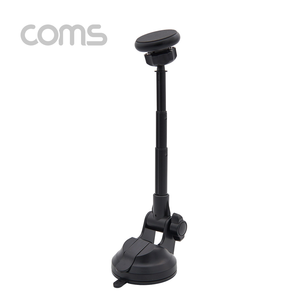 Coms 차량용 스마트폰 거치대, 유리 및 대시보드 흡착식 / 3단 길이조절 / 각도 조절