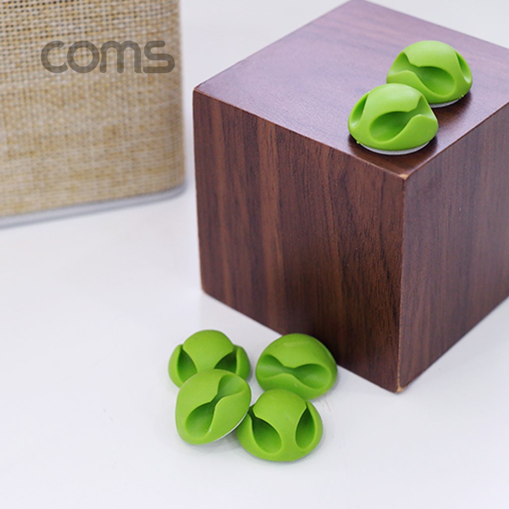 Coms 케이블 오거나이저(홀더형/6pcs), Green / 케이블 / 볼펜 고정