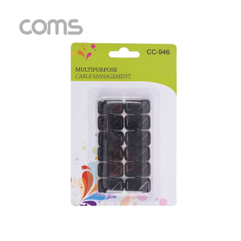 Coms 케이블 오거나이저(홀더형), Black / 케이블 정리기