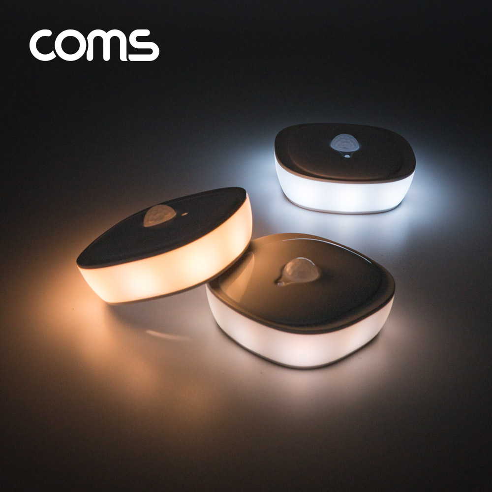 Coms LED 센서등/센서감지 램프 원형 6000K 주광색 (수동/자동 선택스위치) / ban1