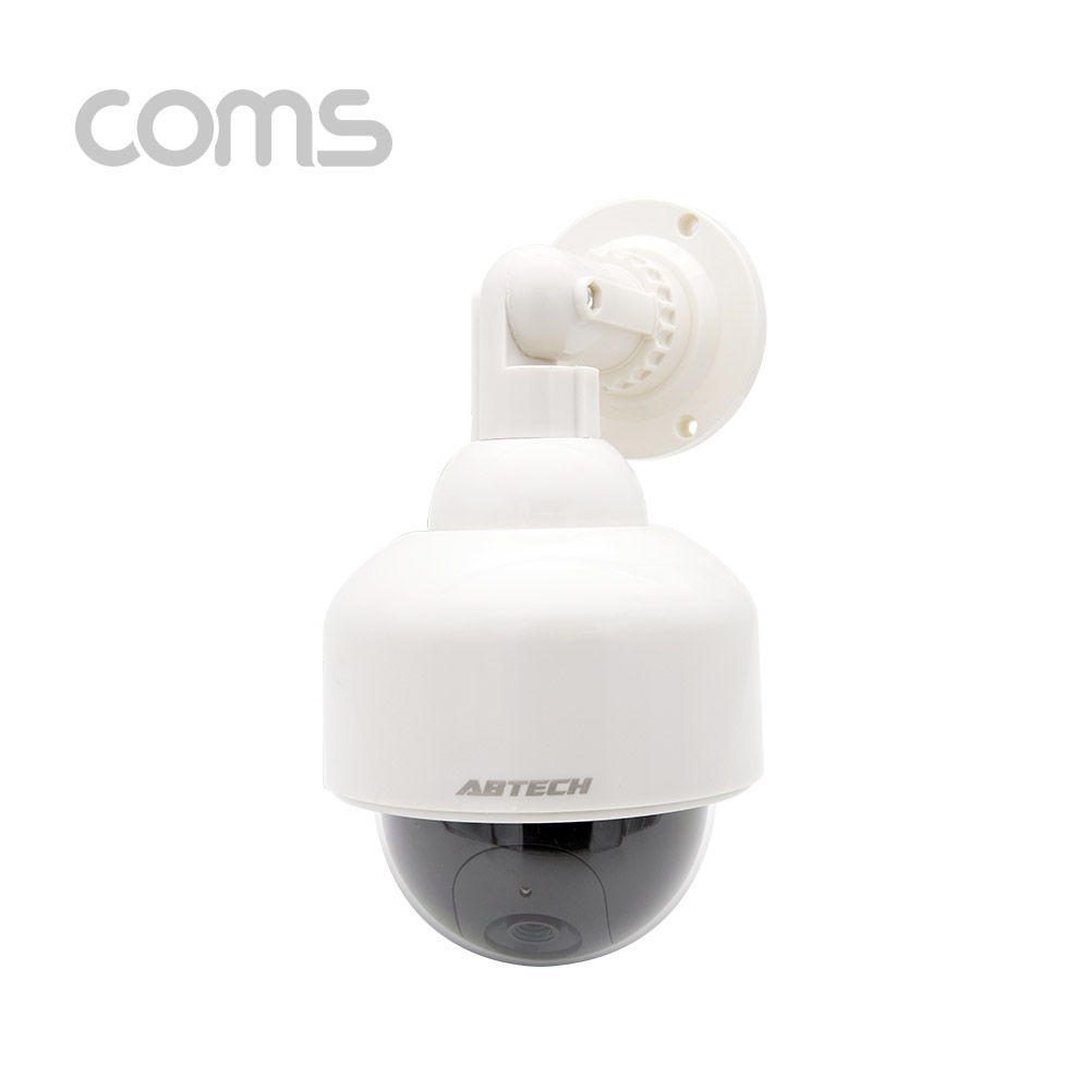Coms CCTV (모형 감시카메라) 돔형 / LED Light /  건전지 AAx2 개사용 / 생활방수