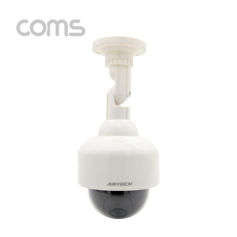 Coms CCTV (모형 감시카메라) 돔형 / LED Light /  건전지 AAx2 개사용 / 생활방수