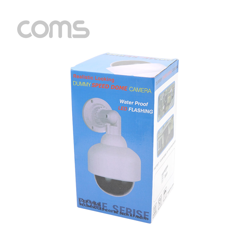 Coms CCTV (모형 감시카메라) 돔형 / LED Light /  건전지 AAx2 개사용 / 생활방수