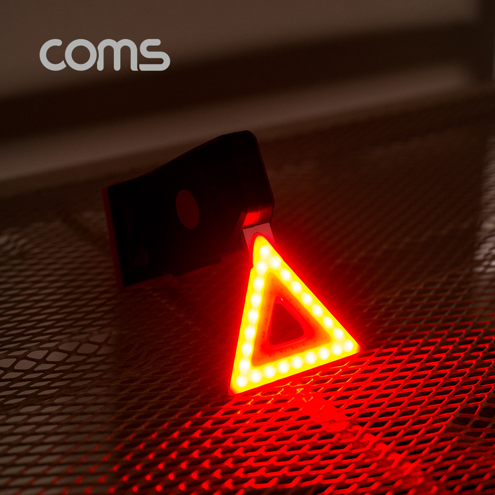 Coms 자전거 안전 점멸기, 삼각 LED, Red+Yellow Light