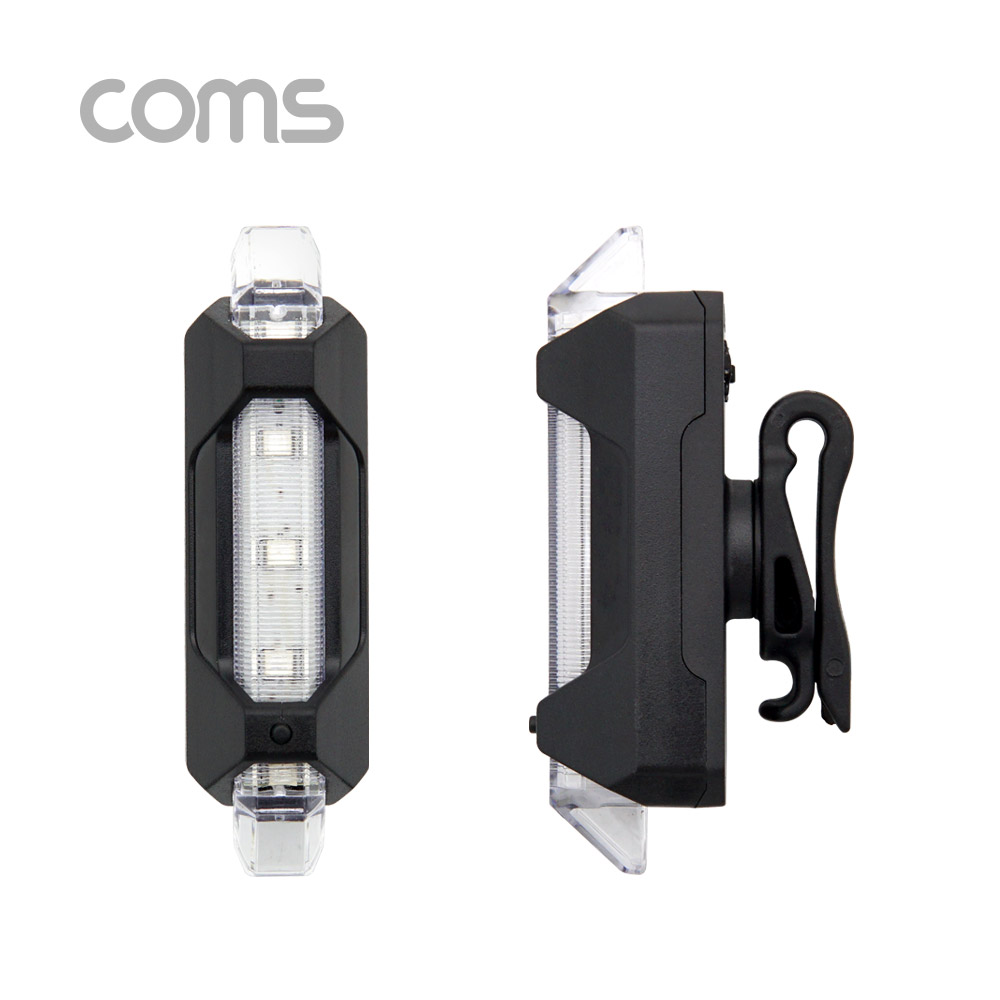 Coms 자전거 LED 안전 점멸기, USB 충전, Red+Blue Light