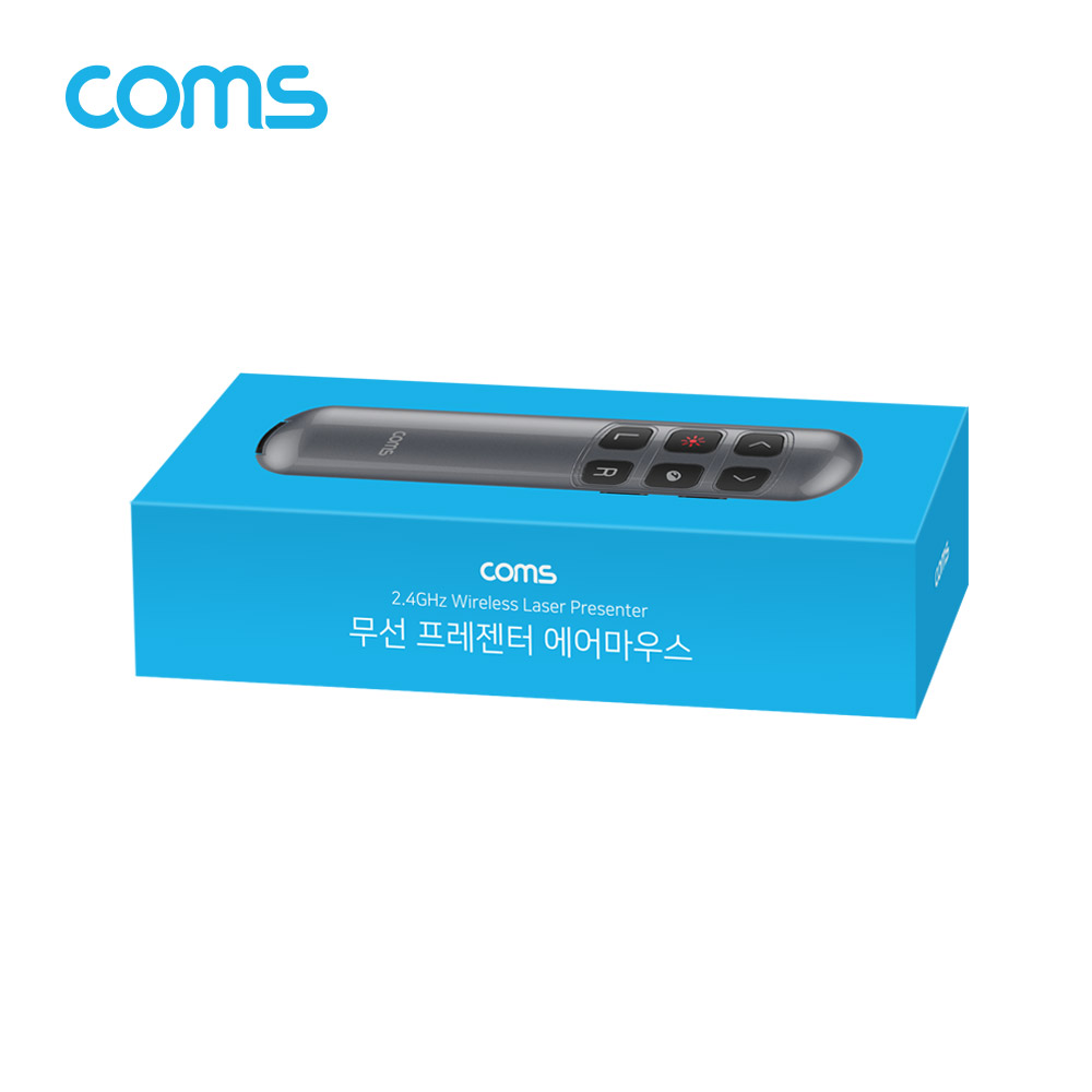 Coms 프리젠터 에어마우스 / 무선 2.4Ghz / 레이저포인터 / 300mAh 충전식 배터리