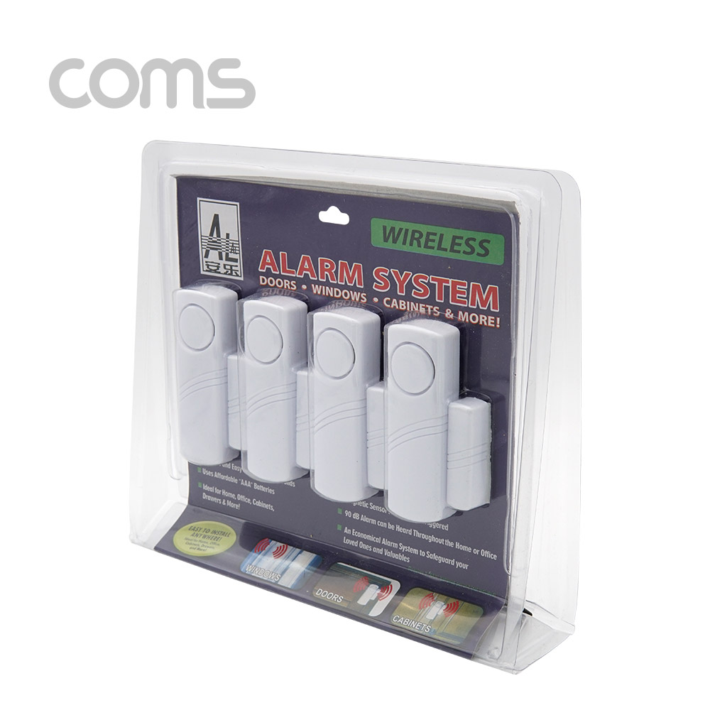 Coms 도어 알람 세트(무선), 문/창문등 4개 1세트
