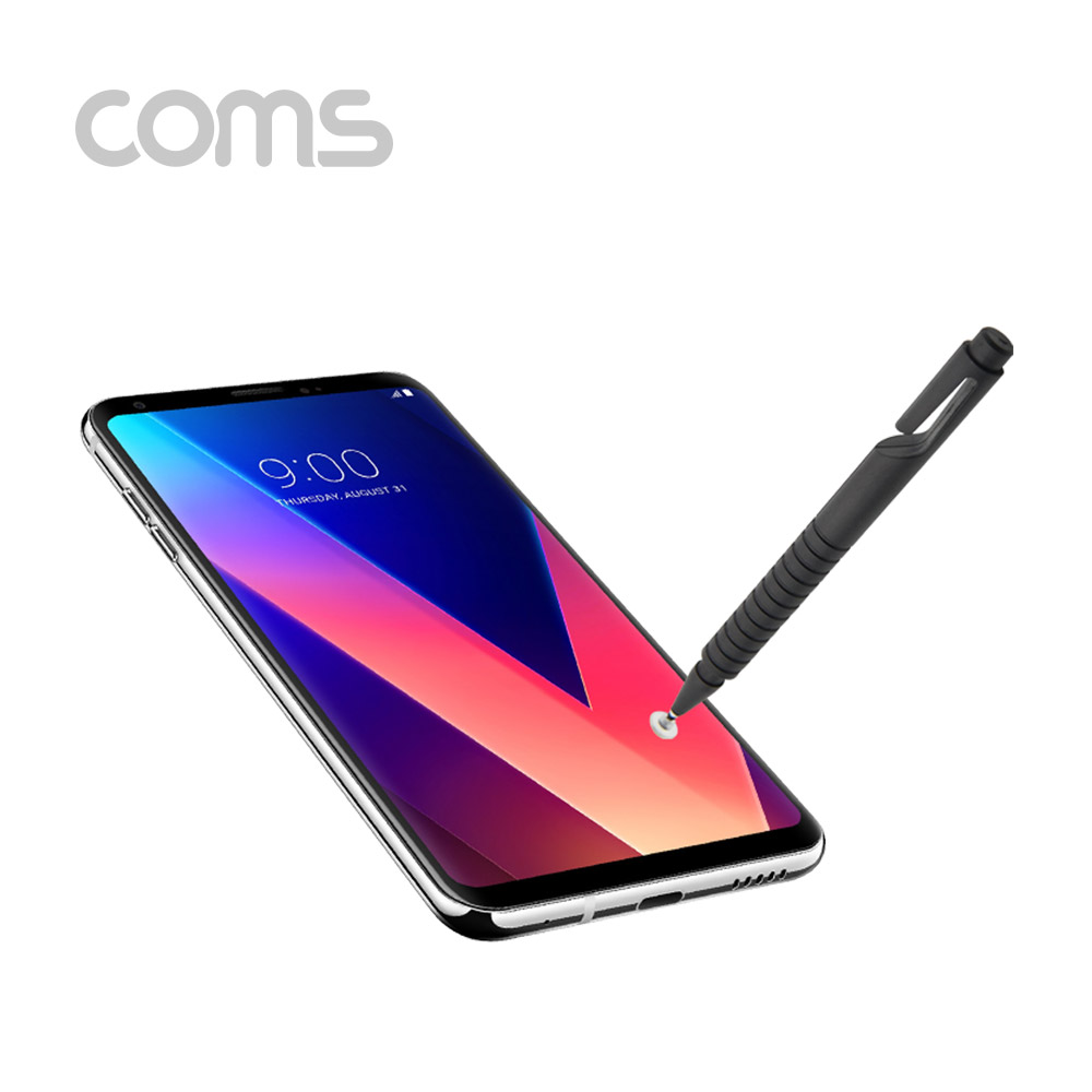 Coms 정전식 스마트폰 터치펜 / 스타일러스 펜 / 디스크형, Black