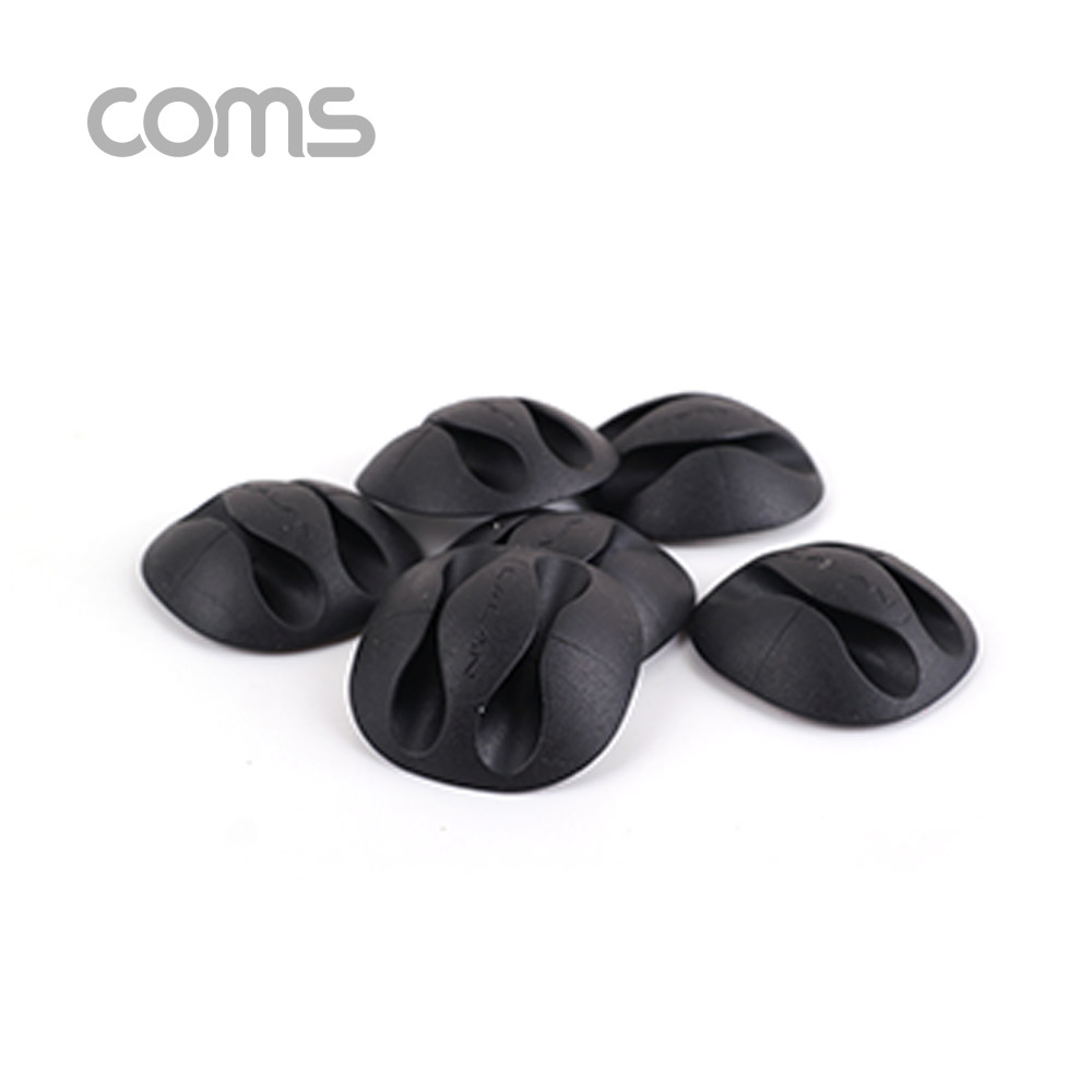 Coms 케이블 오거나이저(홀더형/6pcs), Black