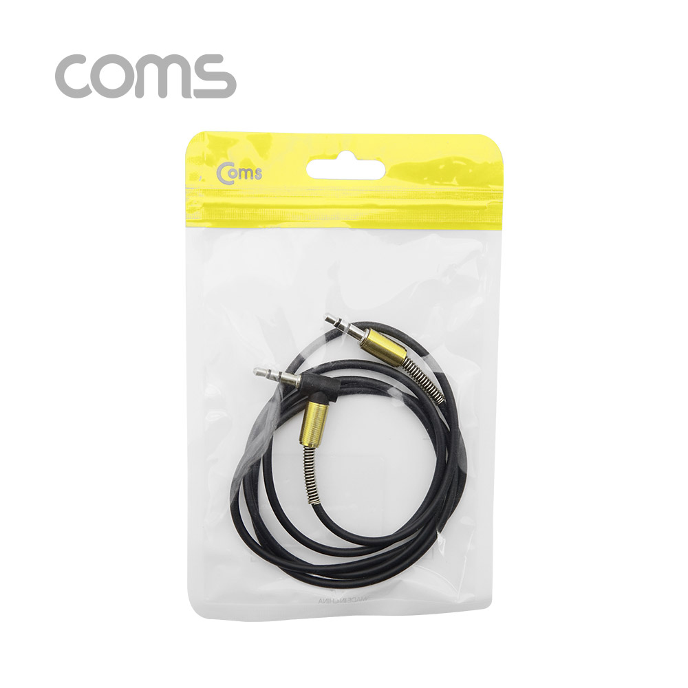 Coms AUX 케이블 (3극) 꺾임, Black