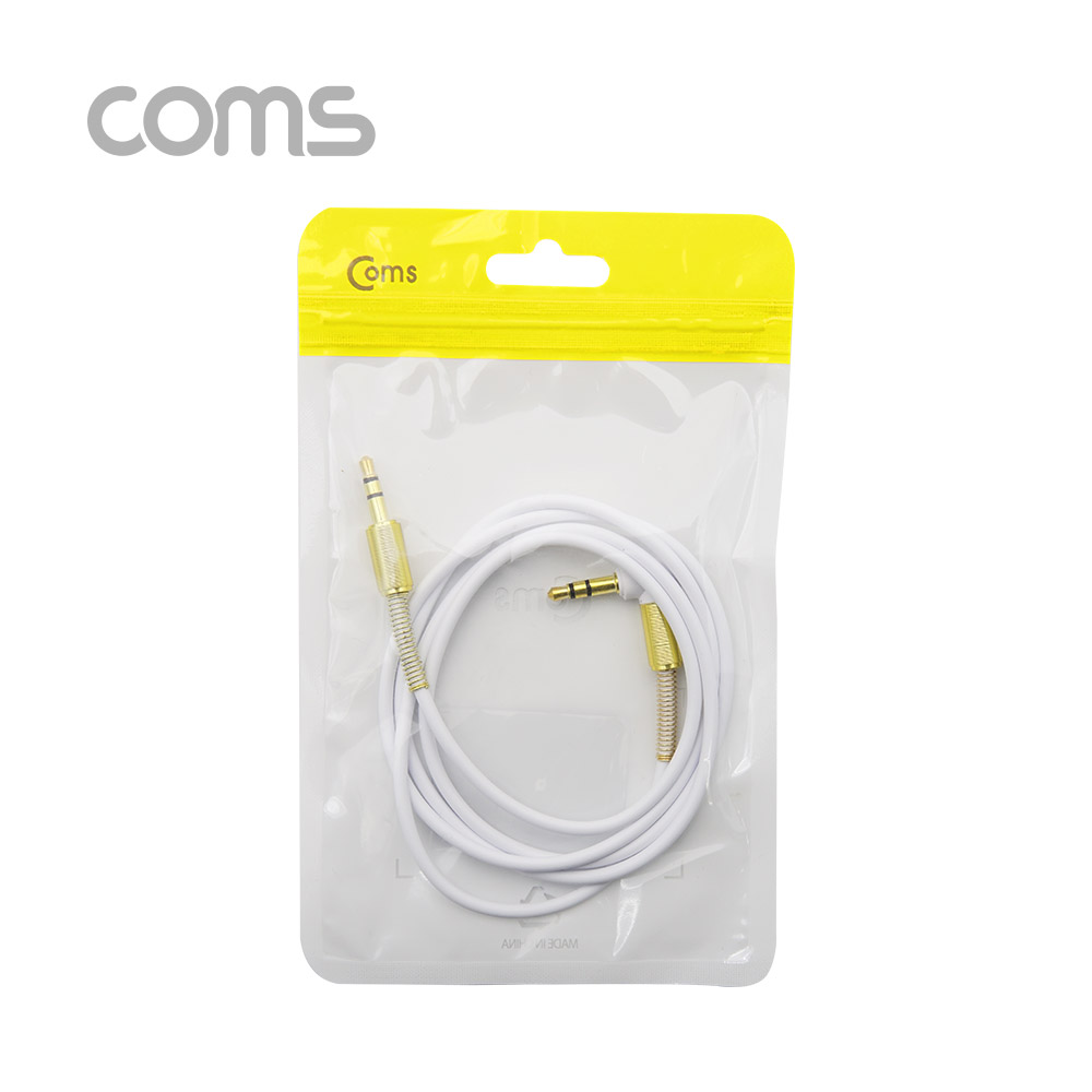 Coms AUX 케이블 (3극) 꺾임, White