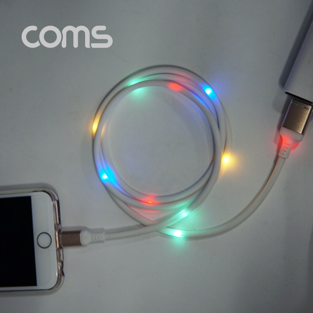 Coms iOS 8P 케이블(사운드 센서) 1M / White / Rose Gold