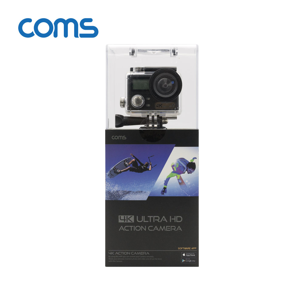 Coms 액션캠 4K 30FPS / 16MP / 블랙박스모드 / 무선리모콘 지원 / 스마트폰 연동