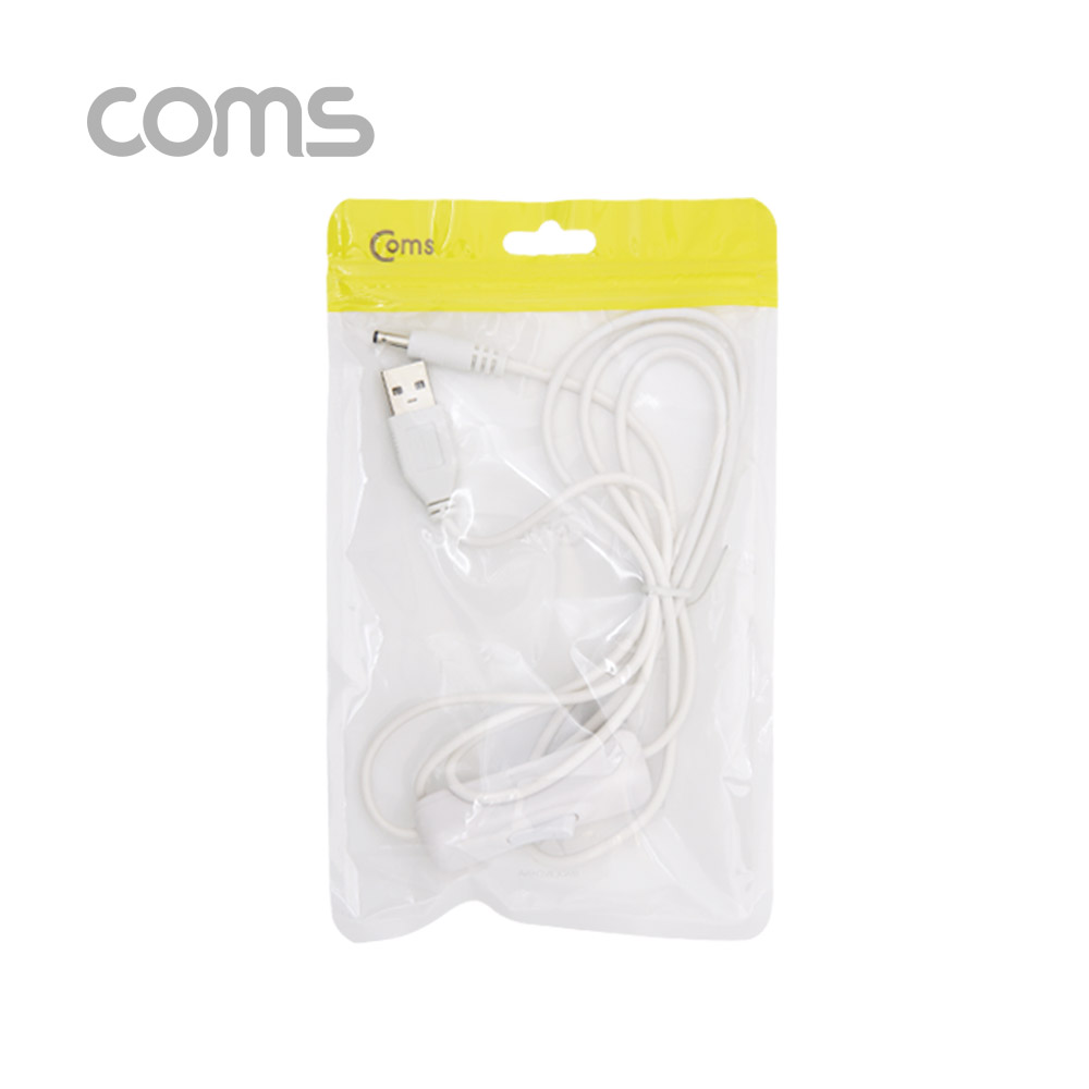 Coms USB 전원 케이블 USB(M) DC 3.5/1.3(M), 스위치(ON/OFF), 1.5M, White