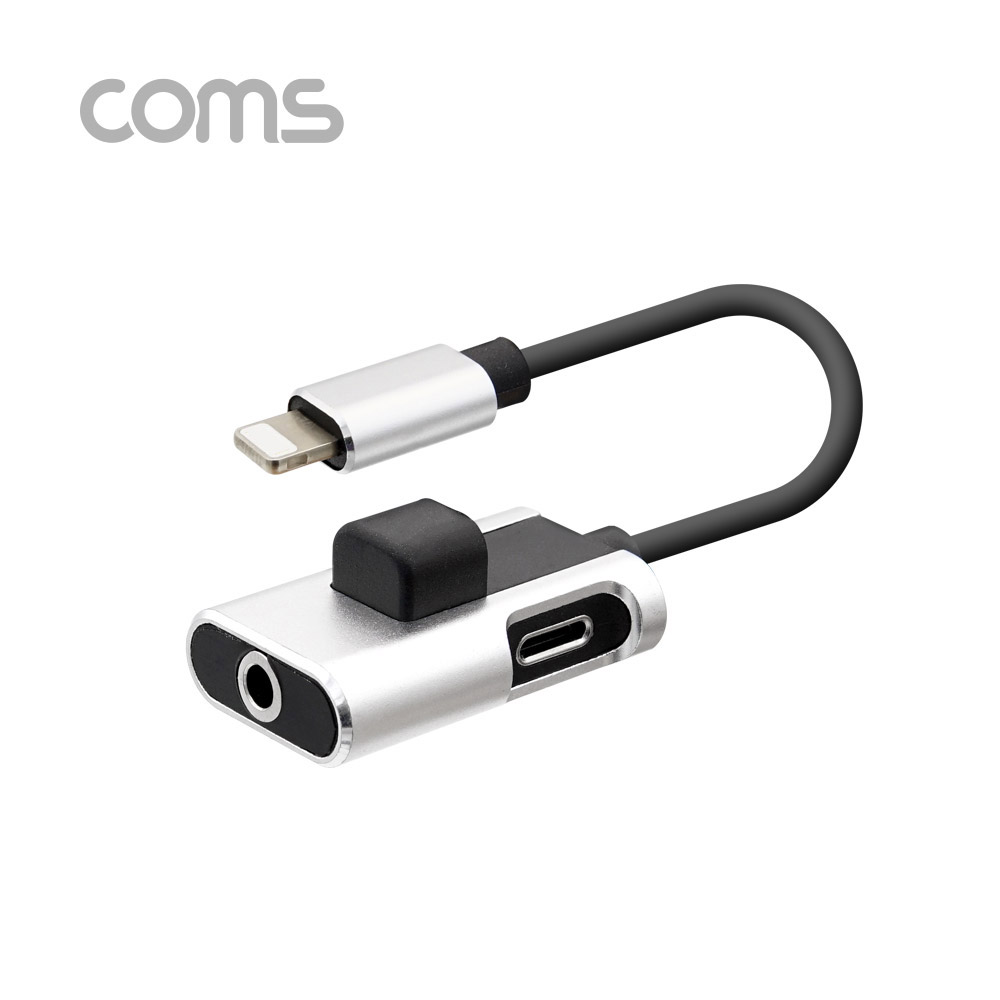 Coms iOS 8핀 (8Pin) 스테레오(AUX) 3.5mm 젠더 F형 / 충전 + 음악감상
