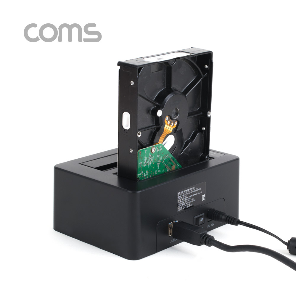 Coms USB 3.0 듀얼 하드 도킹스테이션 / HDD 2.5형/3.5형 2Port / SATA I/II/III / Clone / CF / SD