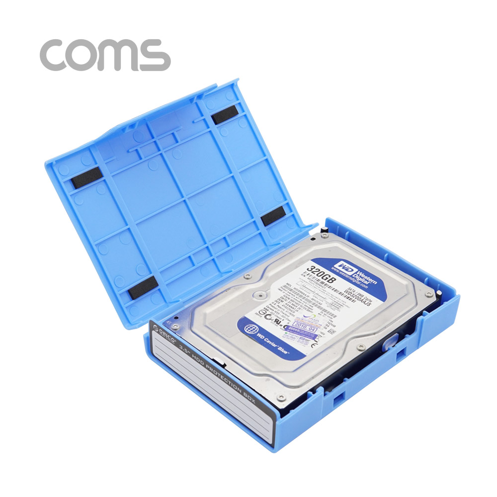 Coms HDD 케이스(3.5형) Blue, 보관 케이스
