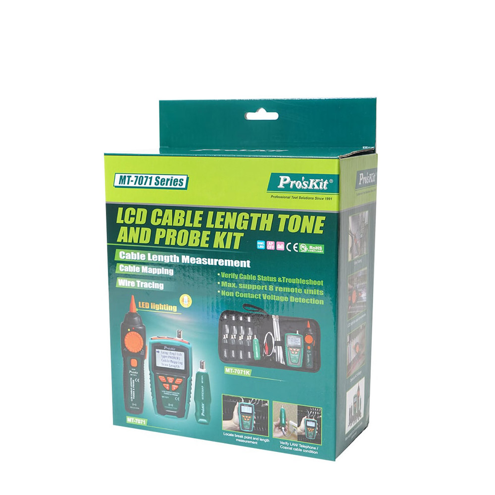PROKIT 다목적 케이블 테스터기 케이블 길이, 전도율 측정