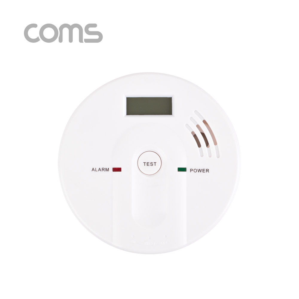 Coms 일산화탄소 측정기, 9V x 1 배터리(미포함), 경보/감지기/LCD내장