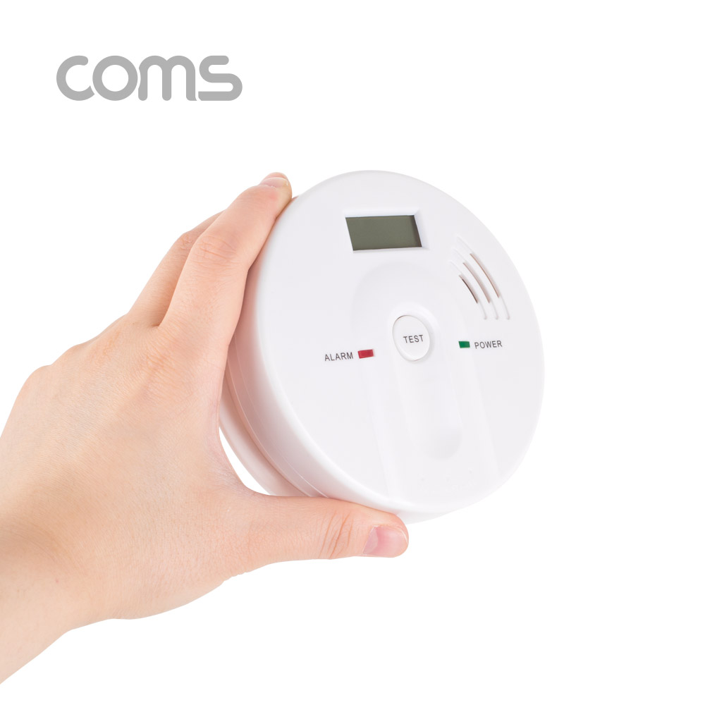 Coms 일산화탄소 측정기, 9V x 1 배터리(미포함), 경보/감지기/LCD내장