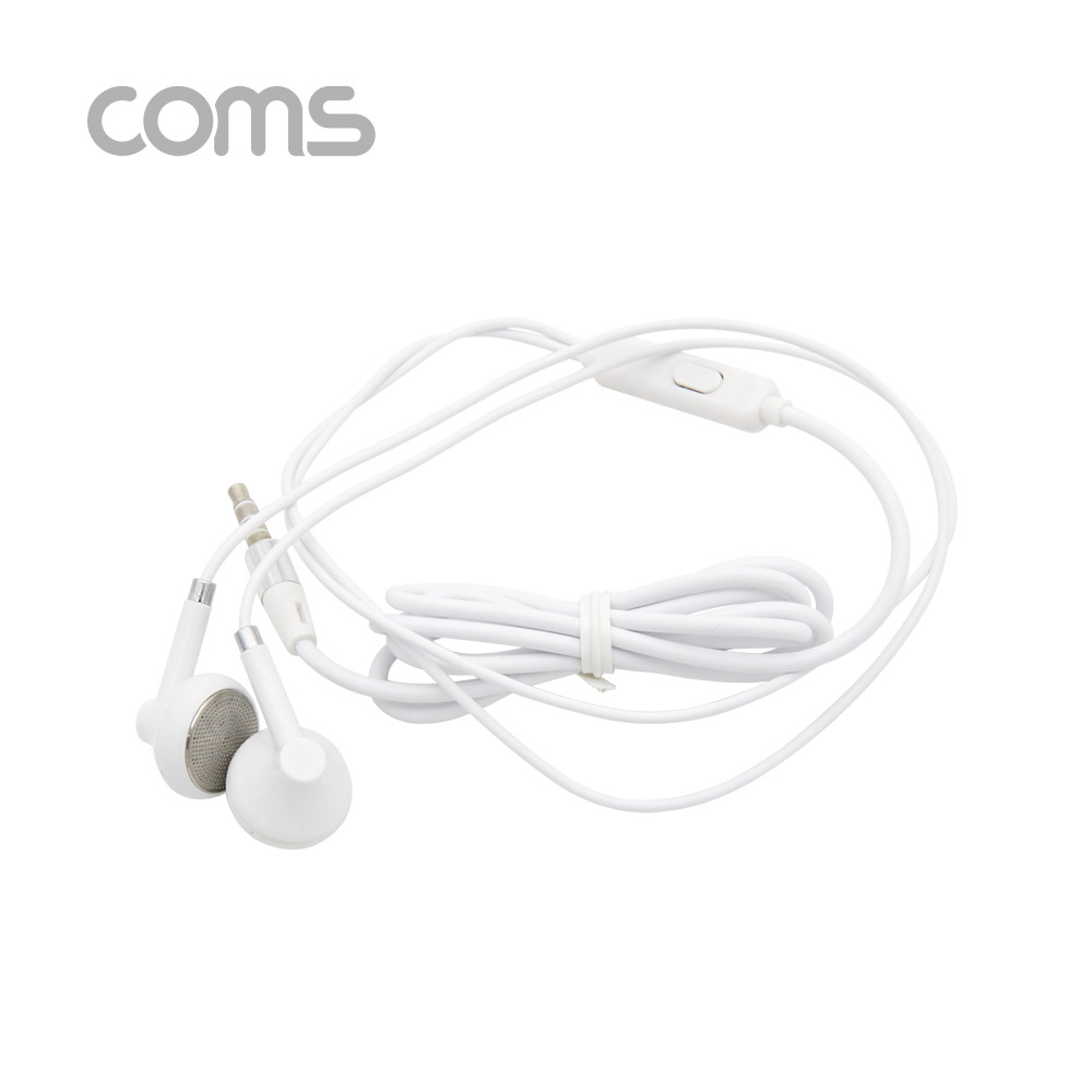 Coms 이어폰 (3.5mm / 마이크) / White