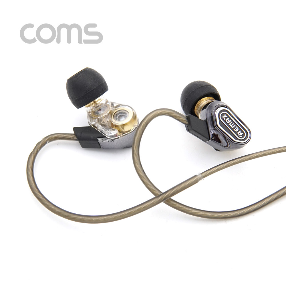 Coms 이어폰 (3.5mm / 볼륨컨트롤 / 마이크), Black