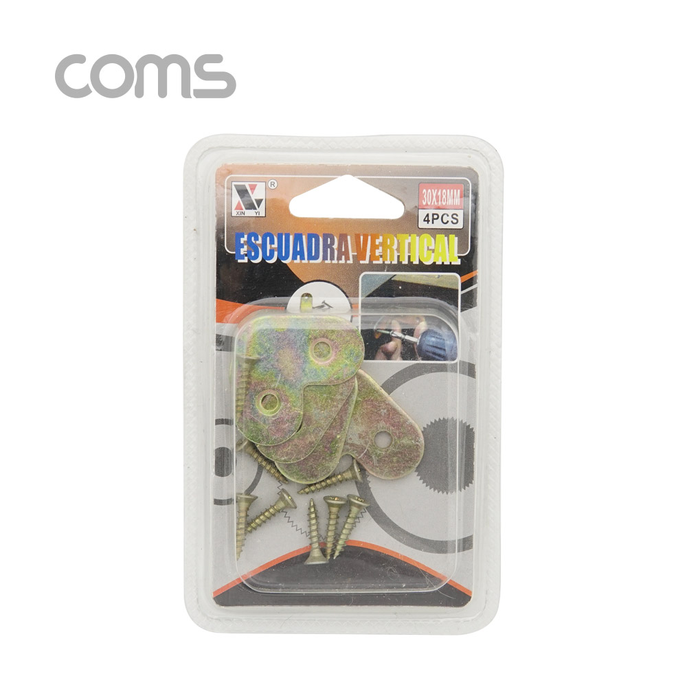 Coms 평철(ㄱ형) 4pcs / 30mm / 나사못 포함