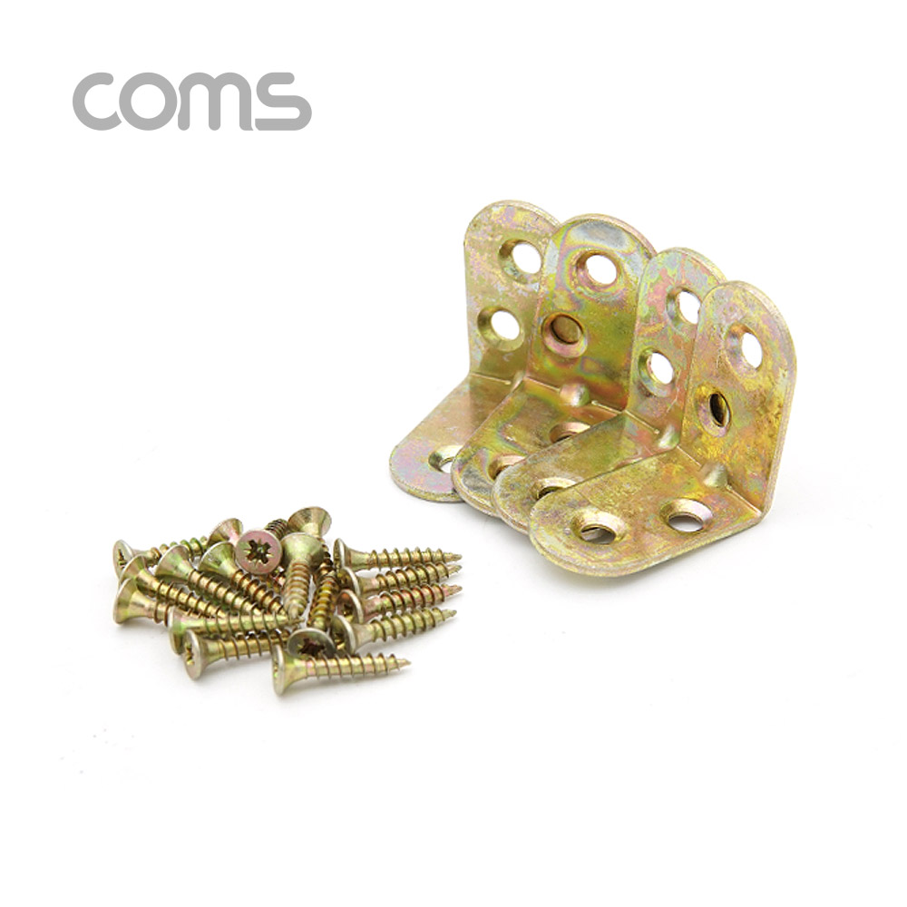Coms 꺾쇠 (30mm) 4pcs / 직각 모서리 장석 / 나사못 포함 / 코너철