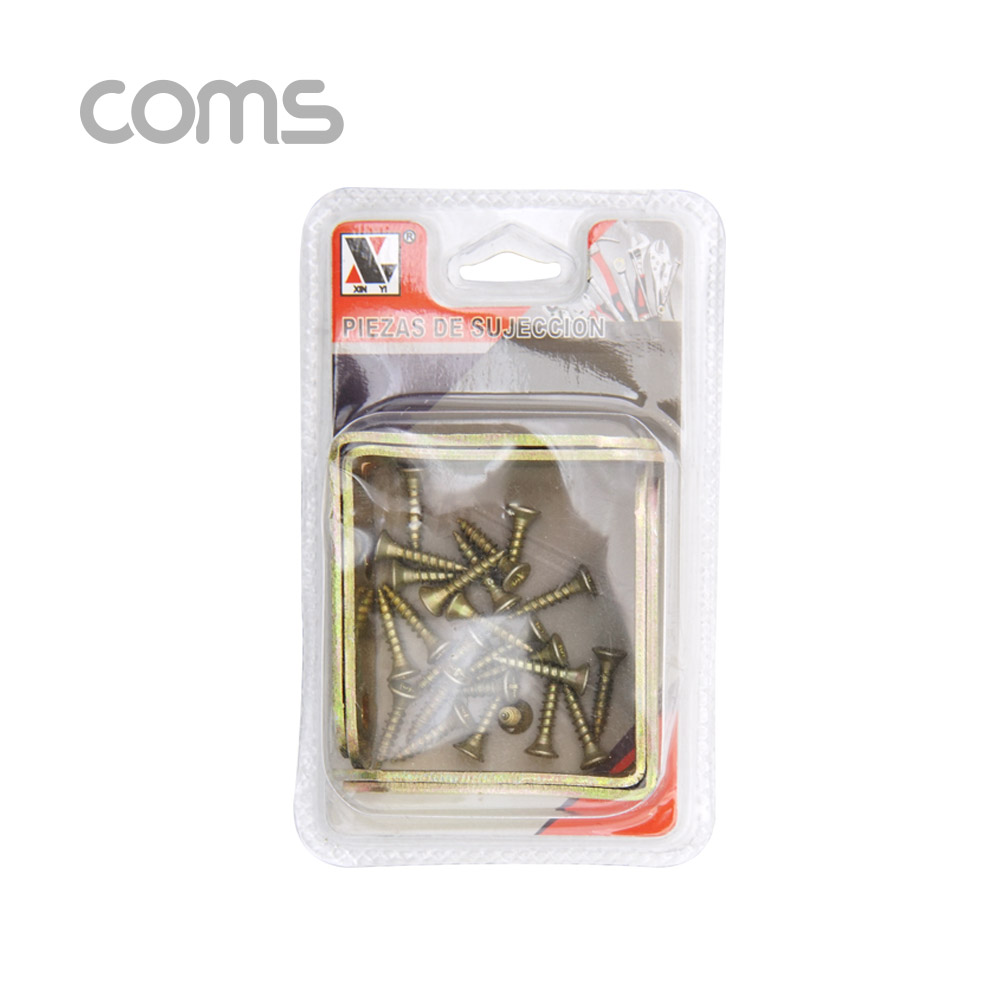 Coms 꺾쇠 (50mm) 4pcs / 직각 모서리 장석 / 나사못 포함 / 코너철