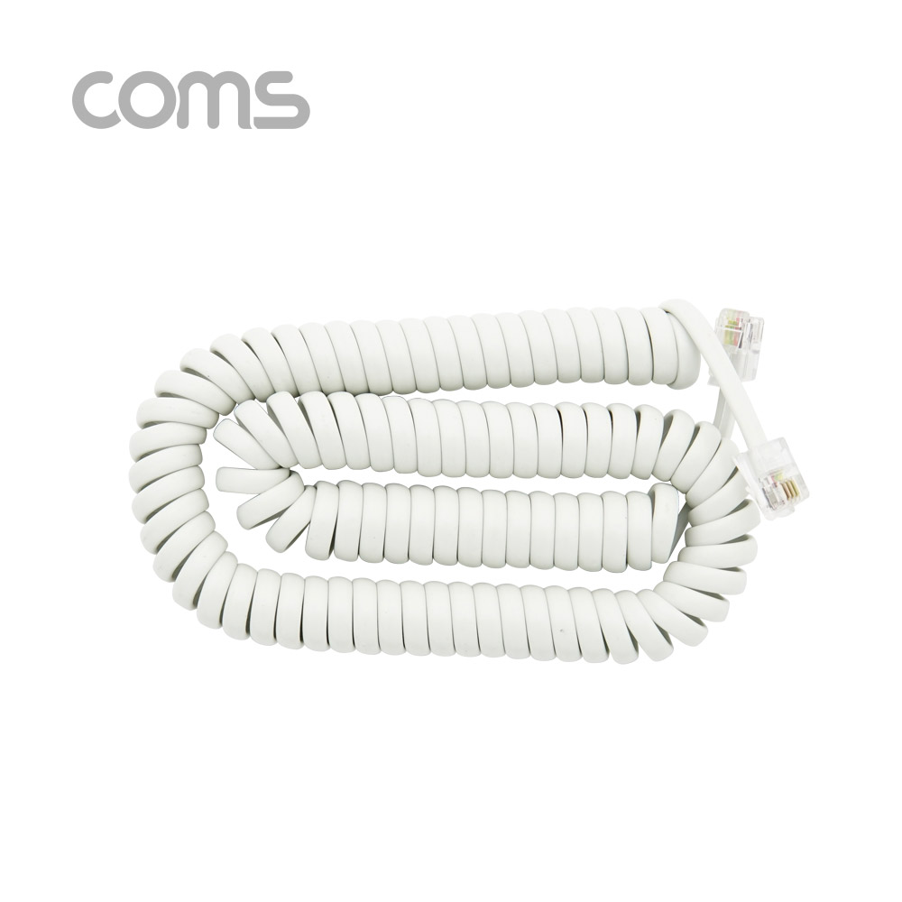 Coms 전화선 송수화기 케이블, 스프링 Ivory