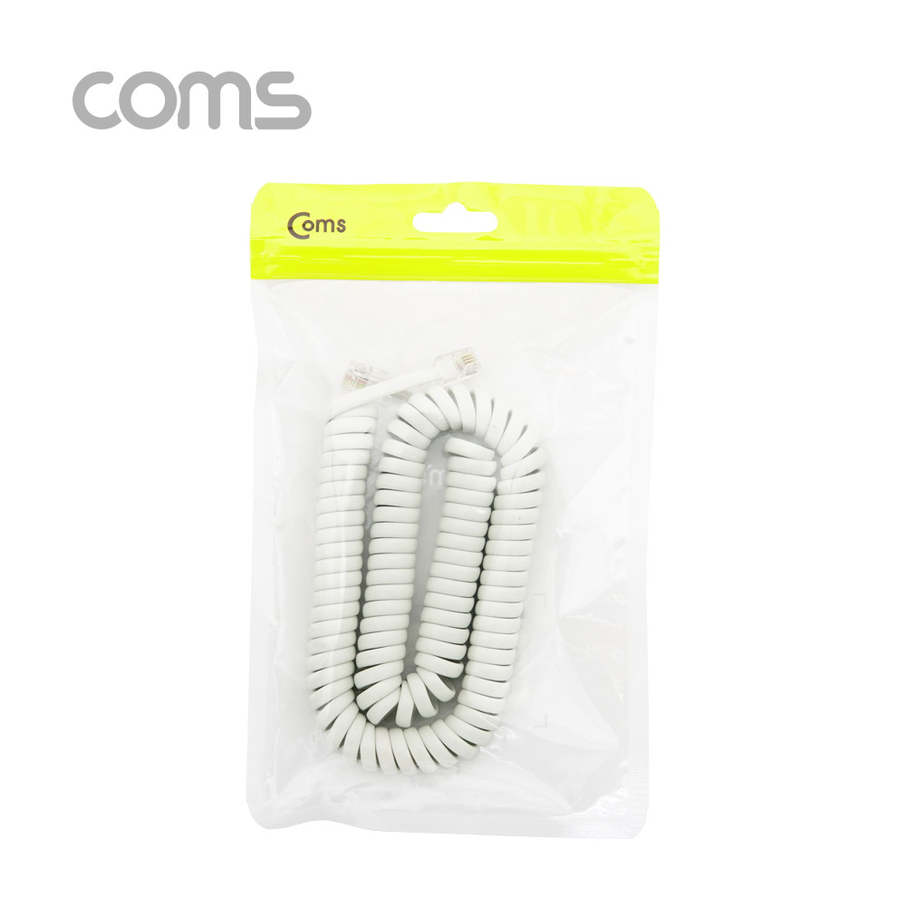 Coms 전화선 송수화기 케이블, 스프링 Ivory