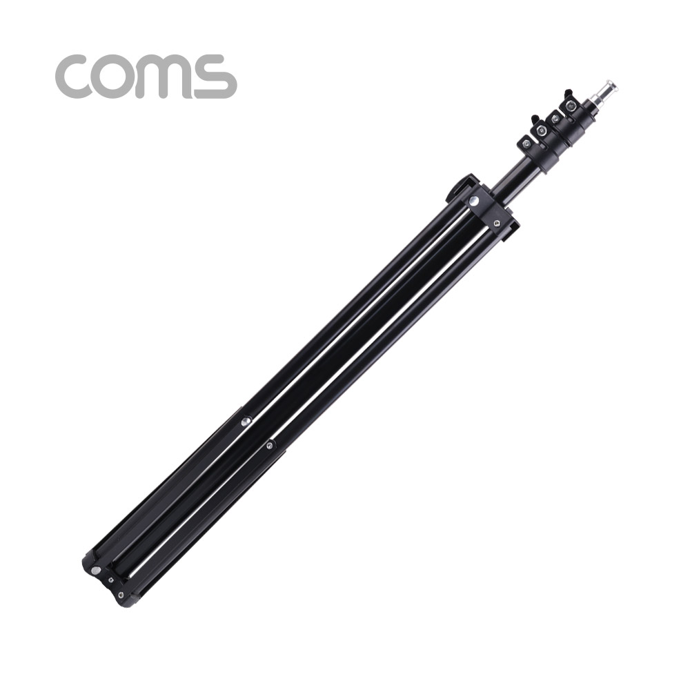Coms 조명 스탠드 (폴더 접이식) / 조명, 스마트폰 거치 / 스탠드 / 3단 높이조절 / 삼각대