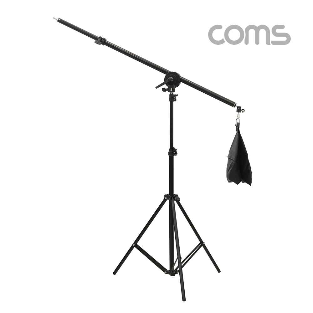 Coms 조명 스탠드 (폴더 접이식) / 조명, 스마트폰 거치 / 스탠드 / 3단 높이조절 / 삼각대