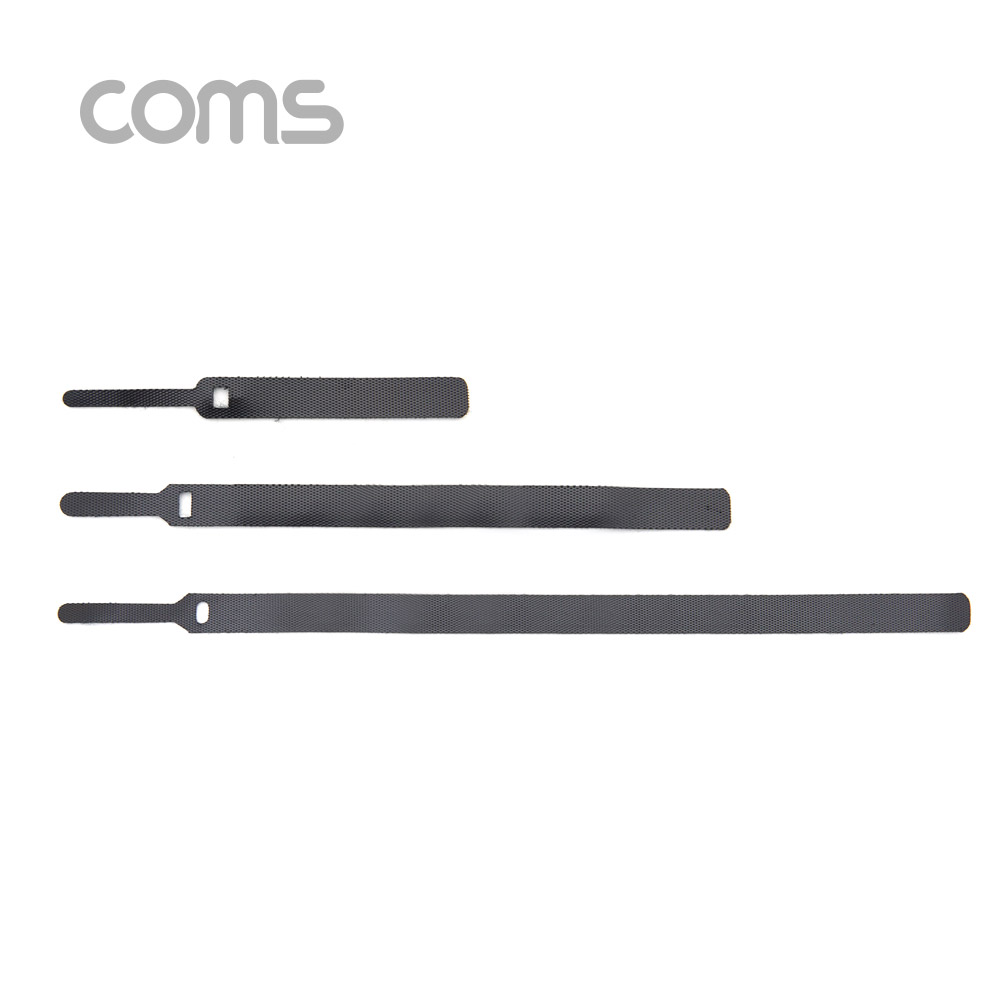 Coms 벨크로 타이 3pcs (대,중,소) / Black / 케이블타이 / 120mm, 200mm, 315mm
